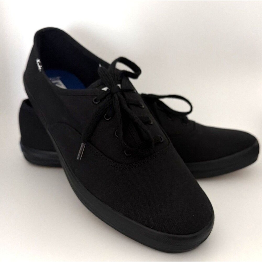 Keds Women Sz 10W 10 Wide Champion Black Canvas Athletic Sneaker WF24700 Low Top - Picture 2 of 11